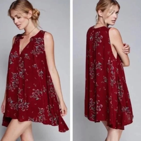 Free People Tree Swing Floral Tunic Minidress Sz Small - Picture 2 of 13